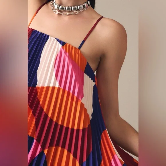 Anthropologie Hutch Tiered High-Low Pleated Dress Size S NWT - Picture 6 of 16